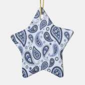 Blue Paisley Pattern Keramik Ornament (Links)