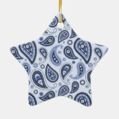 Blue Paisley Pattern Keramik Ornament (Hinten)