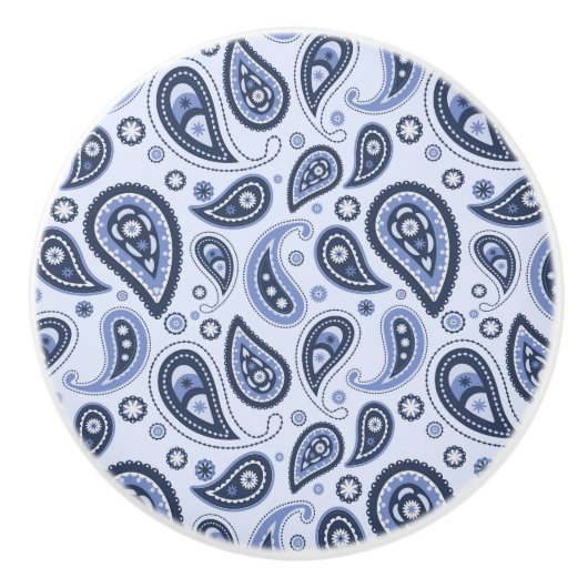 Blue Paisley Pattern Keramikknauf (Vorderseite)