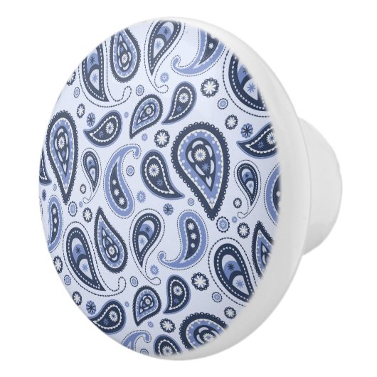 Blue Paisley Pattern Keramikknauf (Rechts)