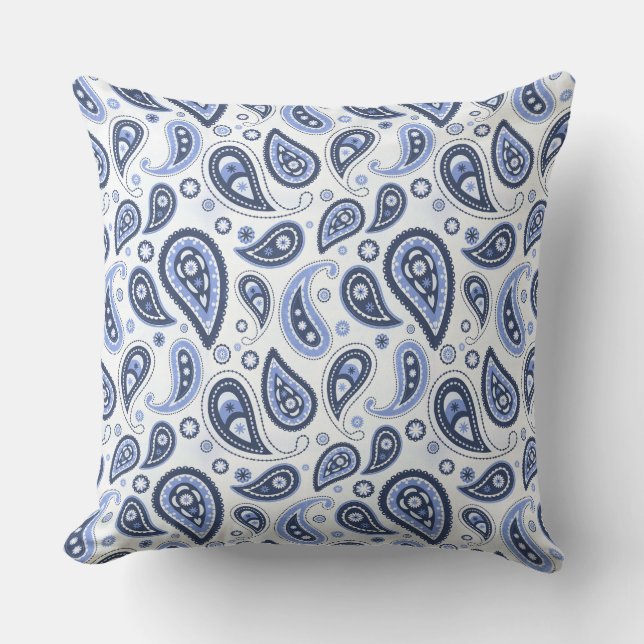 Blue Paisley Pattern Kissen (Vorderseite)