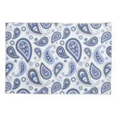 Blue Paisley Pattern Kissenbezug (Rückseite-Links)