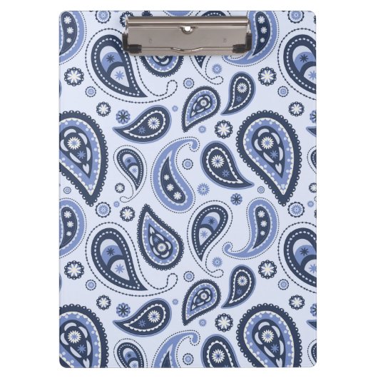 Blue Paisley Pattern Klemmbrett (Vorderseite)