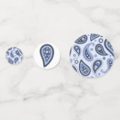 Blue Paisley Pattern Konfetti (Rückseiten)