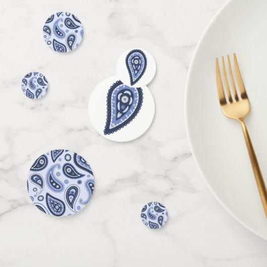 Blue Paisley Pattern Konfetti (Gruppe)