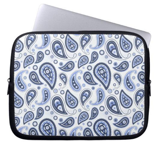 Blue Paisley Pattern Laptopschutzhülle (Vorderseite)