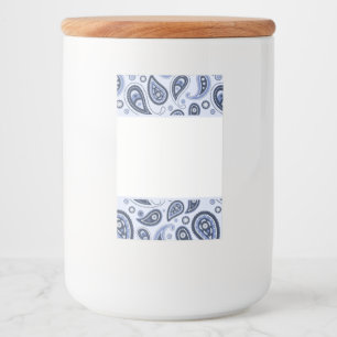Blue Paisley Pattern Lebensmitteletikett