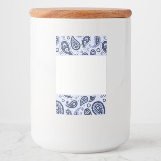 Blue Paisley Pattern Lebensmitteletikett (Vorderseite)