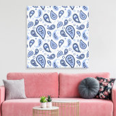 Blue Paisley Pattern Leinwanddruck (Insitu (Wohnzimmer))