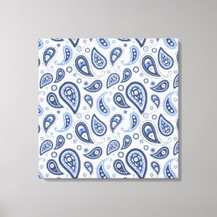 Blue Paisley Pattern Leinwanddruck