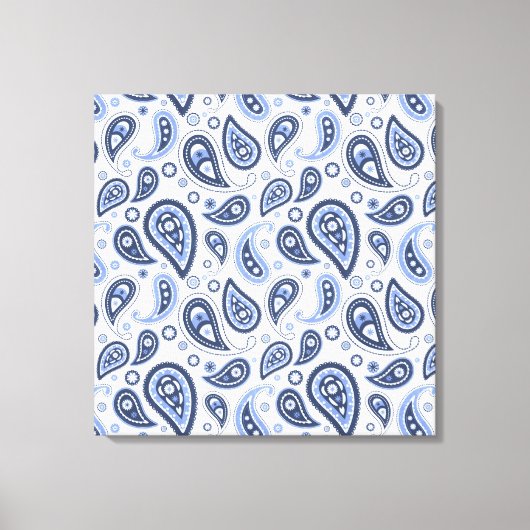 Blue Paisley Pattern Leinwanddruck (Vorderseite)