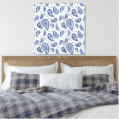 Blue Paisley Pattern Leinwanddruck (Insitu (Schlafzimmer))