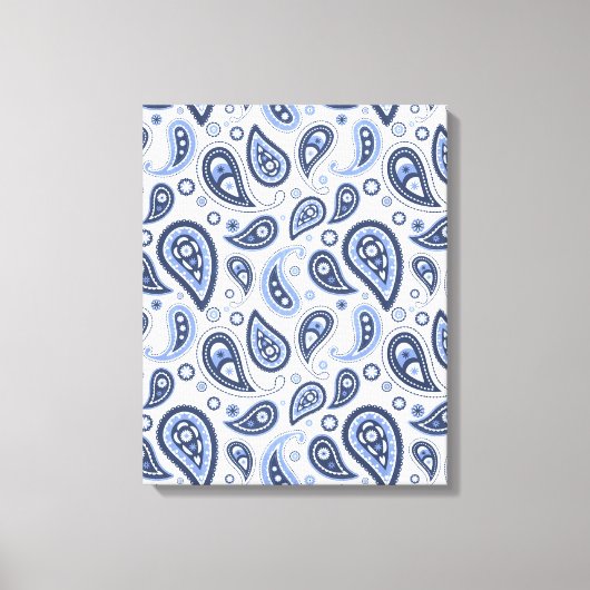 Blue Paisley Pattern Leinwanddruck (Vorderseite)