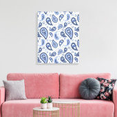 Blue Paisley Pattern Leinwanddruck (Insitu (Wohnzimmer))
