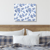 Blue Paisley Pattern Leinwanddruck (Insitu (Schlafzimmer))