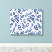 Blue Paisley Pattern Leinwanddruck (Insitu (Holzboden))