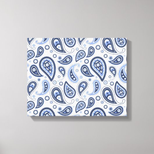 Blue Paisley Pattern Leinwanddruck (Vorderseite)