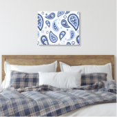 Blue Paisley Pattern Leinwanddruck (Insitu (Schlafzimmer))