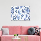 Blue Paisley Pattern Leinwanddruck (Insitu (Wohnzimmer))