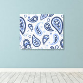 Blue Paisley Pattern Leinwanddruck (Insitu (Holzboden))