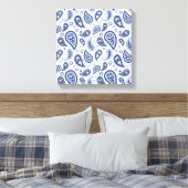 Blue Paisley Pattern Leinwanddruck (Insitu (Schlafzimmer))