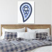 Blue Paisley Pattern Leinwanddruck (Insitu (Schlafzimmer))