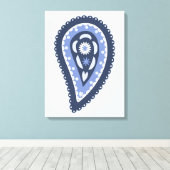 Blue Paisley Pattern Leinwanddruck (Insitu (Holzboden))