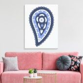 Blue Paisley Pattern Leinwanddruck (Insitu (Wohnzimmer))