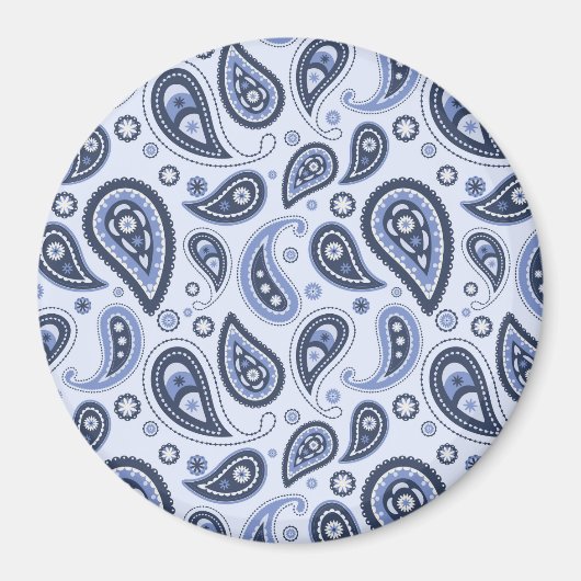 Blue Paisley Pattern Magnet (Vorne)