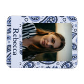 Blue Paisley Pattern Magnet (Horizontal)