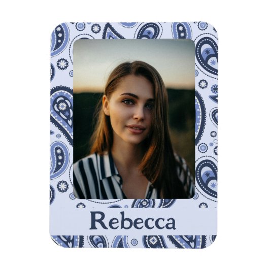 Blue Paisley Pattern Magnet (Vertikal)