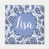 Blue Paisley Pattern Magnet (Vorne)