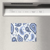 Blue Paisley Pattern Magnet (In Situ (Geschirrspüler))