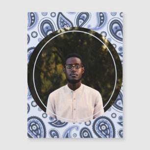 Blue Paisley Pattern Magnetkarte