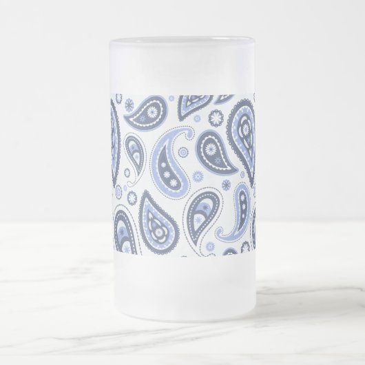 Blue Paisley Pattern Mattglas Bierglas (Mittel)