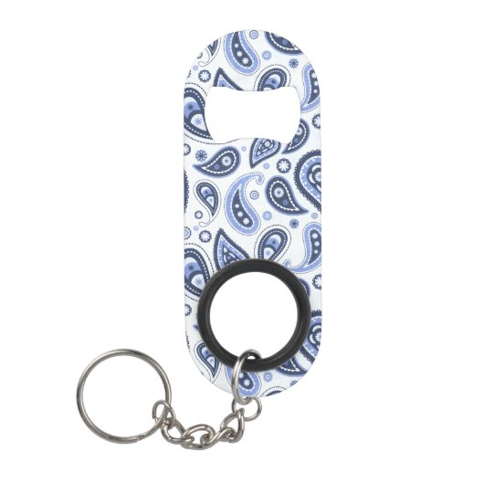 Blue Paisley Pattern Mini Flaschenöffner (Vorderseite)