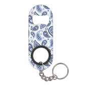 Blue Paisley Pattern Mini Flaschenöffner (Rückseite)