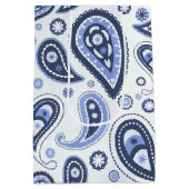 Blue Paisley Pattern Mittlere Geschenktüte (Rückseite)