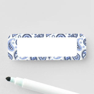 Blue Paisley Pattern Namensschild