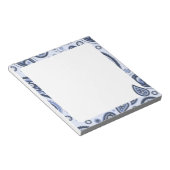 Blue Paisley Pattern Notizblock (angewinkelt)
