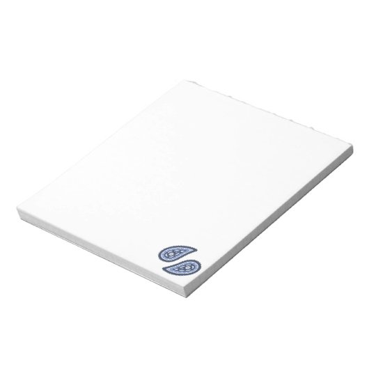 Blue Paisley Pattern Notizblock (Rotiert)