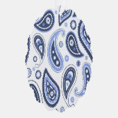 Blue Paisley Pattern Ornament Karte (Rechts)