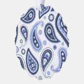 Blue Paisley Pattern Ornament Karte (Links)