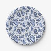 Blue Paisley Pattern Pappteller (Vorderseite)