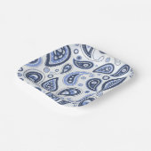 Blue Paisley Pattern Pappteller (Gewinkelt)