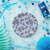Blue Paisley Pattern Pappteller (Party)