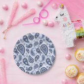 Blue Paisley Pattern Pappteller (Party)