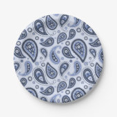 Blue Paisley Pattern Pappteller (Vorderseite)