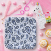 Blue Paisley Pattern Pappteller (Party)