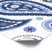 Blue Paisley Pattern Poster (Ecke)